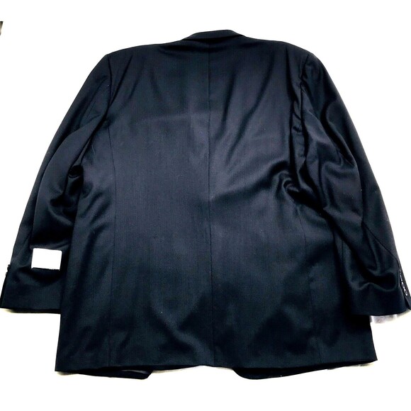 Stafford NEW Sport Coat Worsted Wool Herringbone Blue 48L - Picture 6 of 14